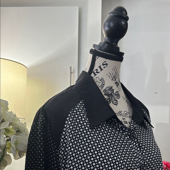 Addition Elle Black and White Patterned Blouse - Picture 4 of 10